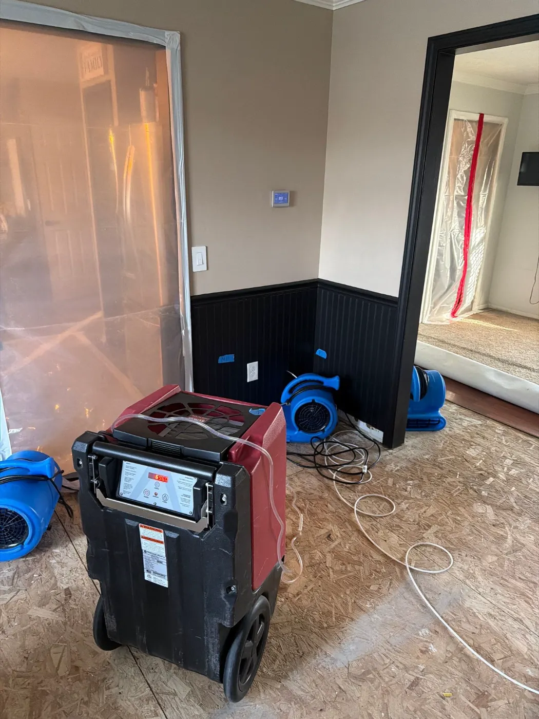 Certified restoration crew at work on Pendleton residence